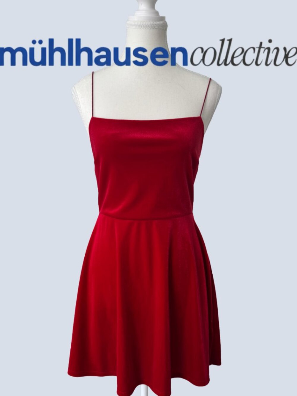 Urban Outfitters Red Velvet Skater Dress